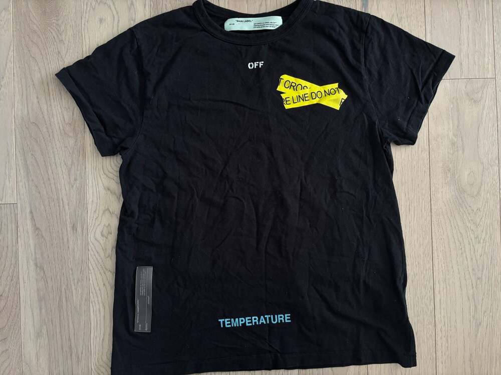 Off White Caution Tape Temperature T-shirt